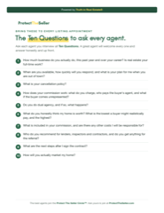 The Ten Questions to ask every agent
